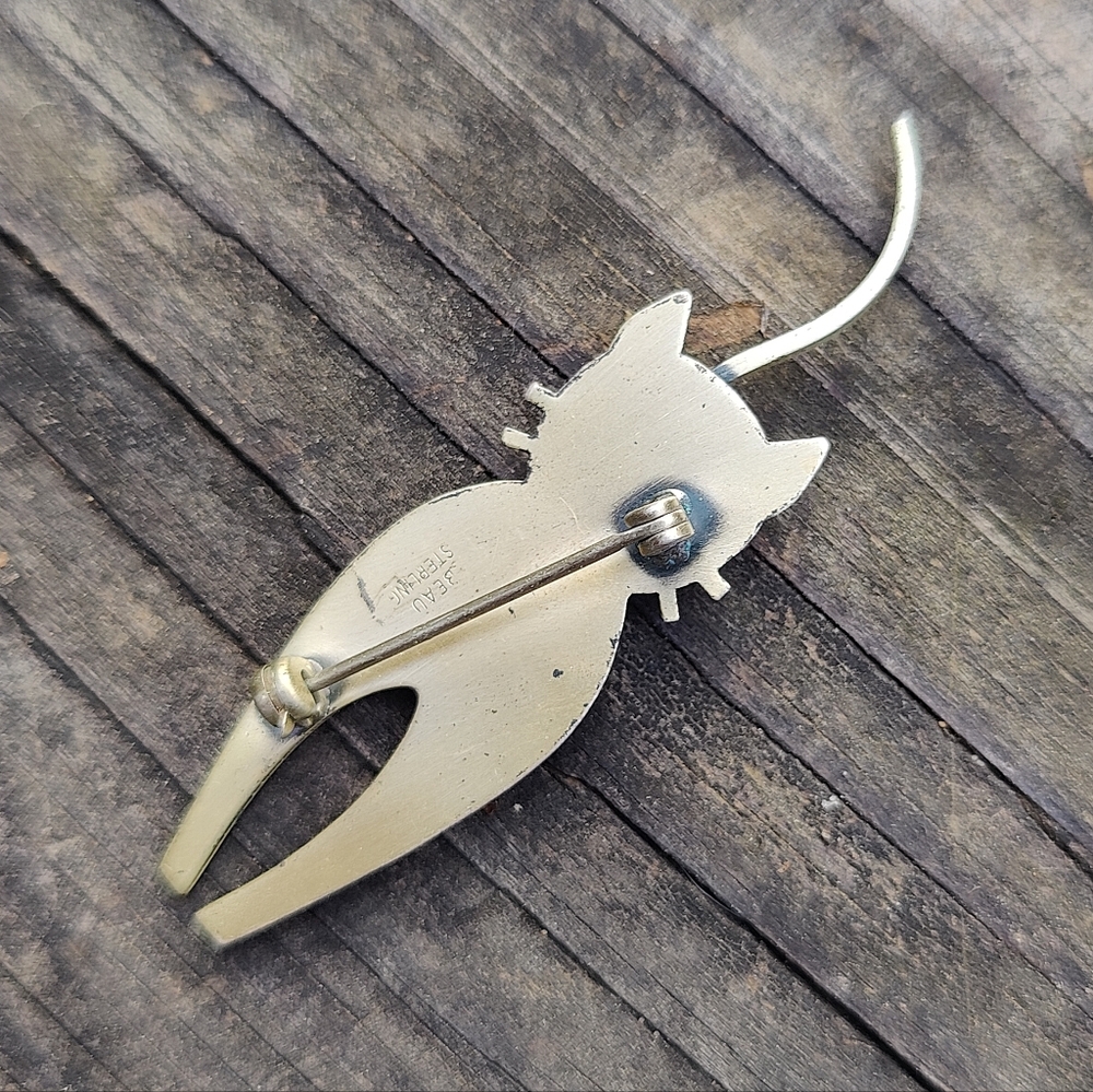 😺 Vintage Beau Sterling Cat Brooch - Picture 3 of 5